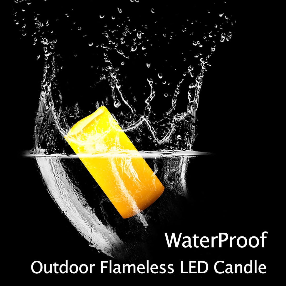 CANDLE CHOICE Waterproof Outdoor Battery Operated Flameless Candles with Remote Timer Plastic Flickering Fake Electric LED Pillars for Lantern Garden Wedding Christmas Decorations 3x6 Inches 2 PCS