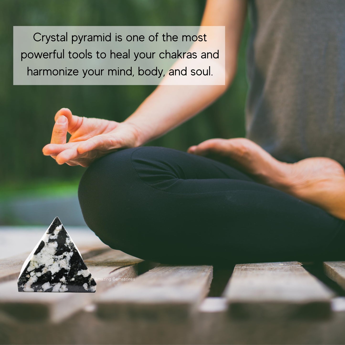 Amazing Gemstone Black and White Tourmaline Pyramid Crystal Healing Stones - 1.5" Great Pyramid Figurine of Natural Stone Pyramid for Meditation, Reiki, Chakra Balancing and Crystal Pyramids Grid