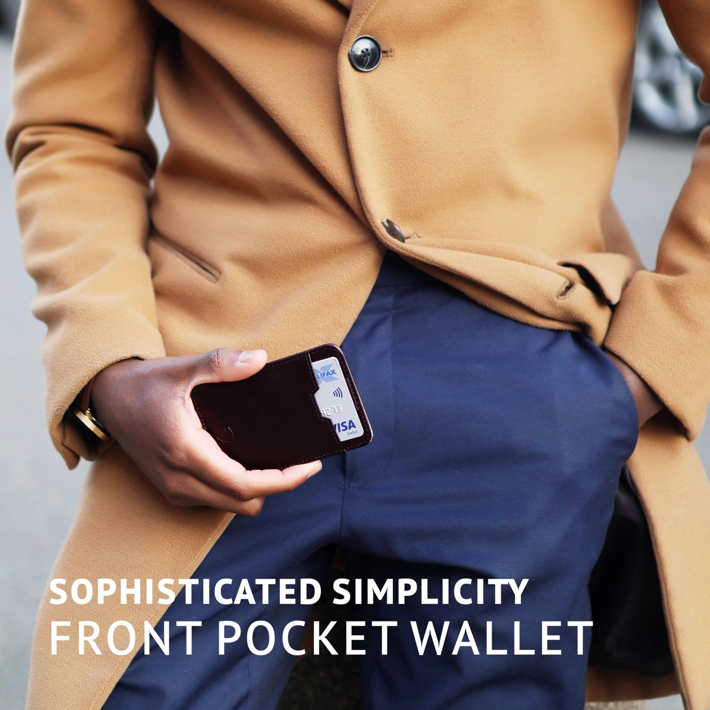 Vaultskin CHELSEA Mens RFID Blocking Slim Leather Card Wallet - Minimalist Front Pocket Cardholder in Brown