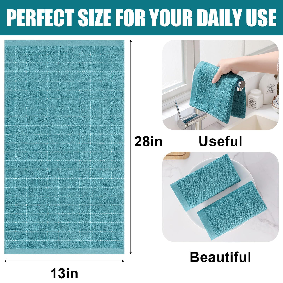 100% Cotton Terry Kitchen Towels (12 Count)