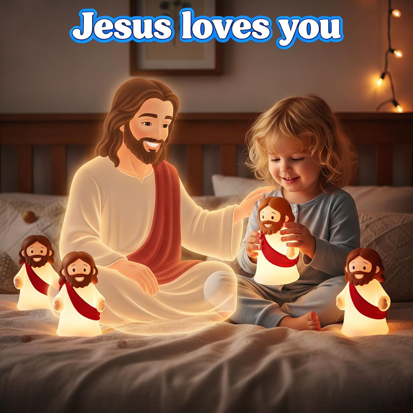KangTen CHEN Jesus Night Light Rechargeable Bedside Night Light Dimmable Silicone LED Light Ideal for Religious Gatherings, Gifts for Sunday School, Baptism Presents, Easter Egg Decorations (red)