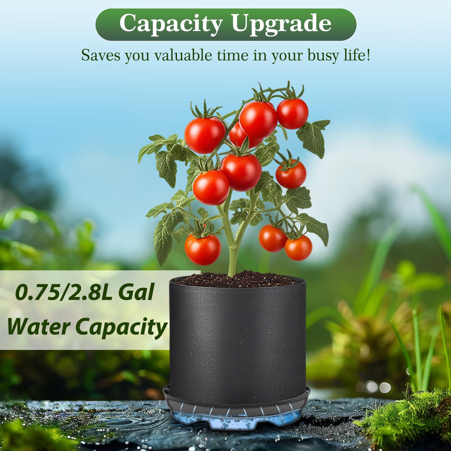 4-Pack Self Watering Fabric Pot Base, Auto Pots Fit for 5 Gallon Grow Bags, Auto-Irrigation Water Delivery System , Auto Watering Plant Saucer for Fabric Planters 3 Year Warranty (Capacity Upgrade)