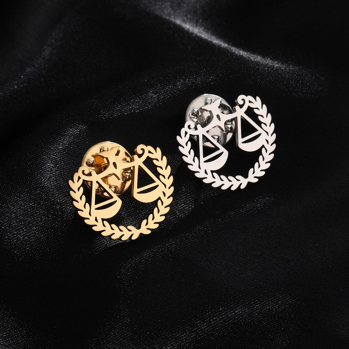 Metal Balance Badges Suit Brooch Libra Scales Brooches For Men (gold 2)