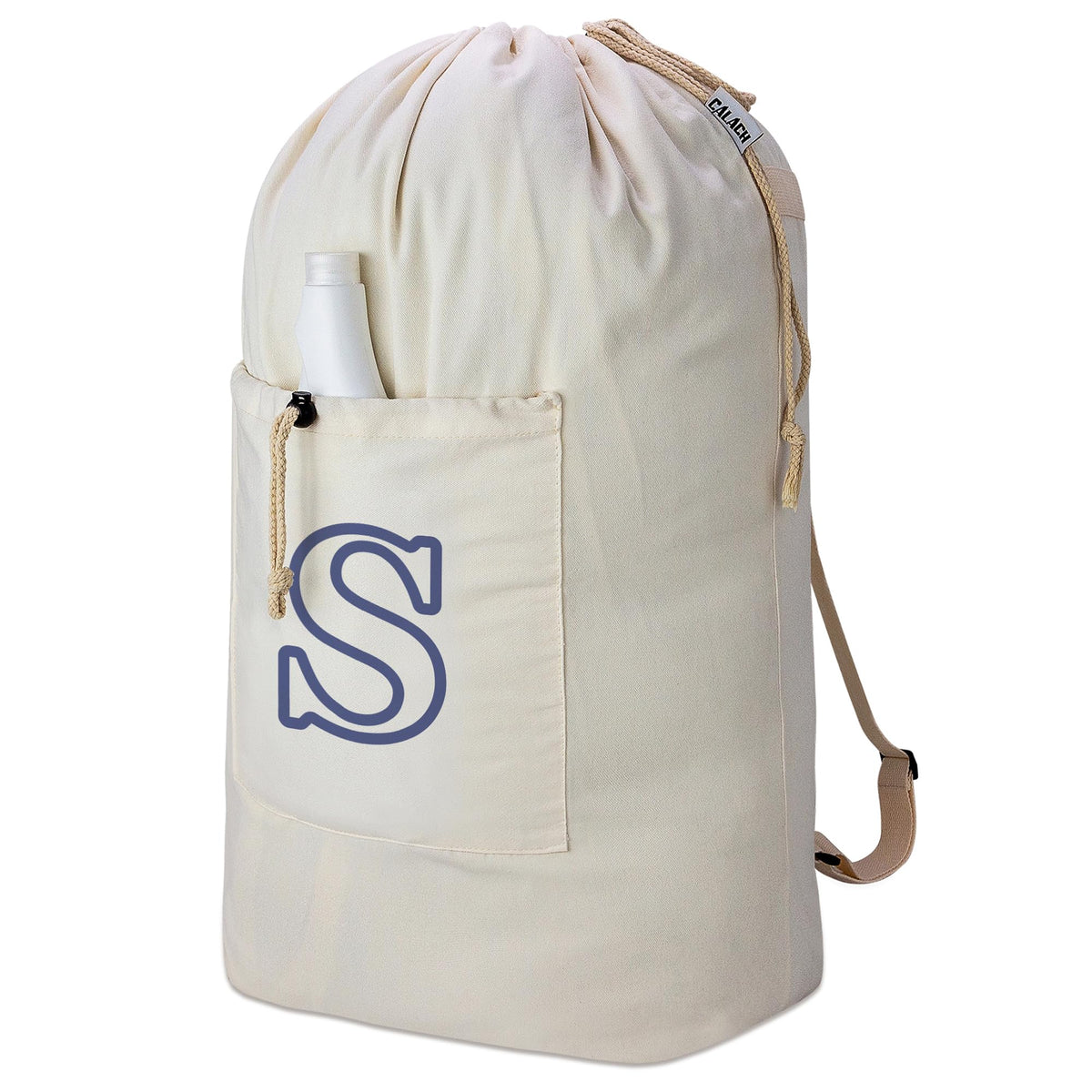Laundry Bag Backpack Personalized Initial Canvas Laundry Bag