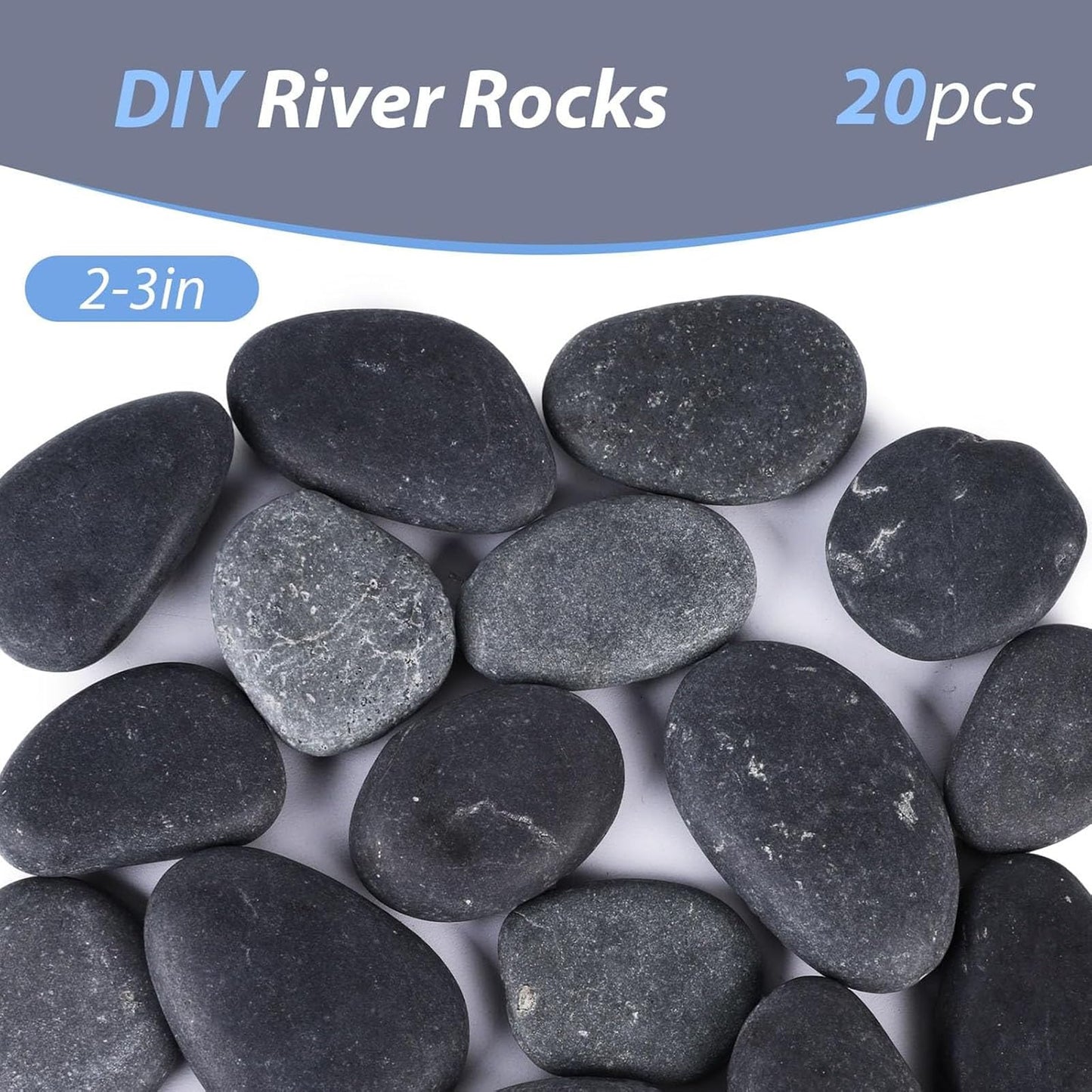 FUTUREPLUSX 20 PCS Painting Rocks, 2-3 Inch Natural Smooth River Rocks for Painting, Flat Stones for Kindness, Mother's Day Crafts, Garden Decor & Kids Art Projects