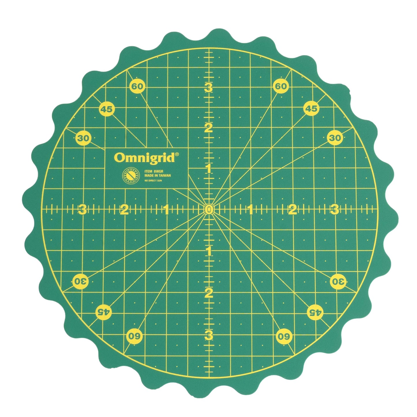 Omnigrid 360 Rotating Self-Healing Cutting Mat, 8 Inch Precision Fabric Cutting Mat with Durable Surface for Quilting, Sewing & Crafts
