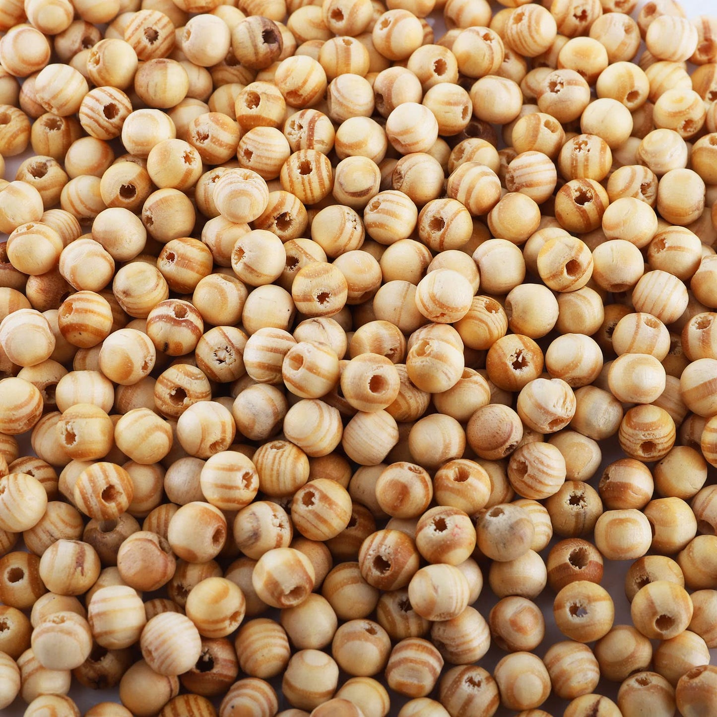 Foraineam 1000pcs Natural Wooden Beads, 8mm Round Polished Loose Beads for DIY Handmade Craft Macrame Bracelet Necklace Jewelry Making
