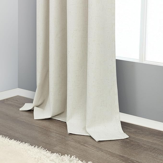 Pitalk Black Out Curtains for Living Room Boho Home Decoration Thermal Insulated Noise Reducing Soundproof Drape for Hallway Room Dividers Apartment Cabin 2 Panels 38 Inch Wide by 96 Inches Long Cream