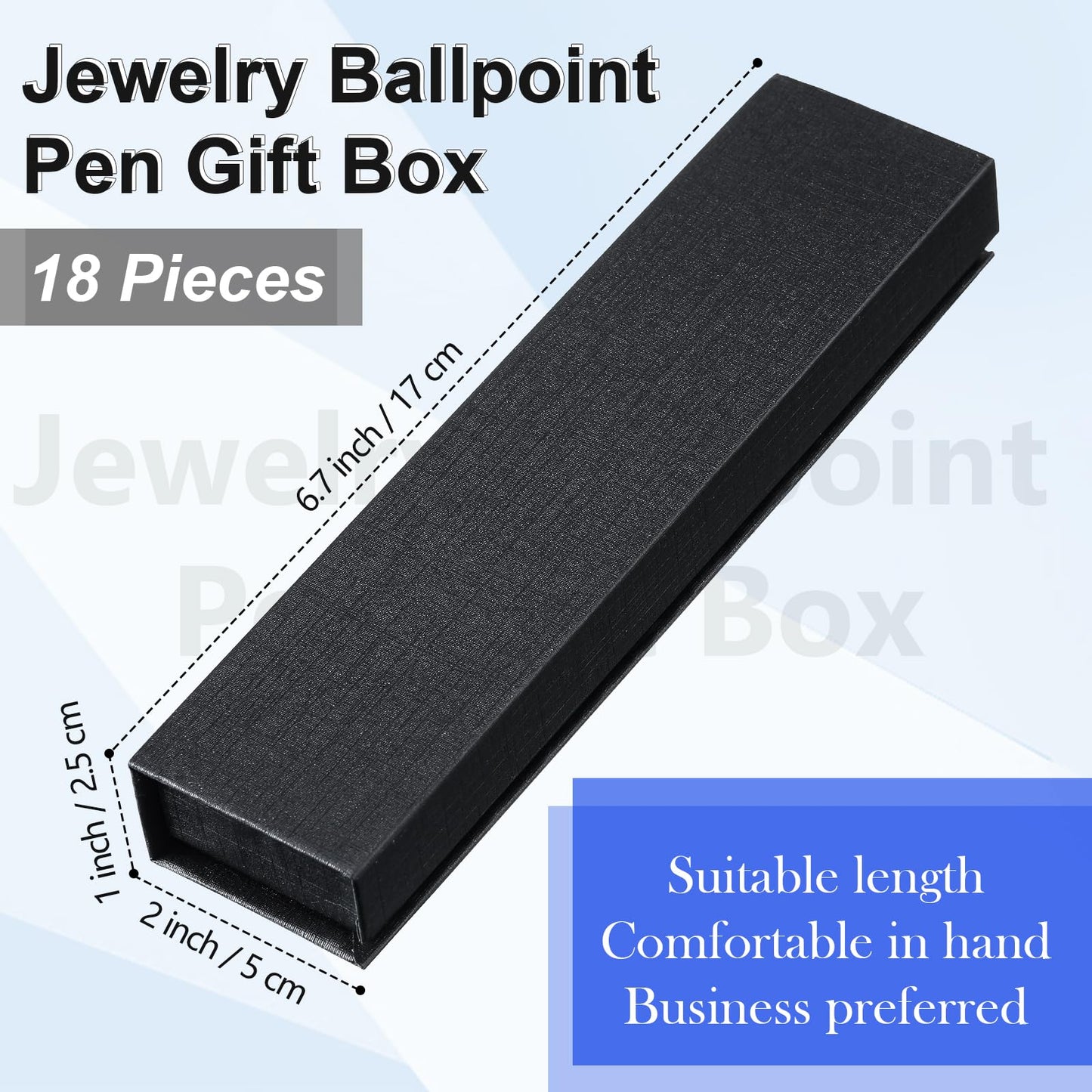 Gersoniel 18 Pcs Pen Boxes Gift Empty Black Pen Case with Cushion Cardboard Box Display Case for Jewelry Gift Birthday Souvenir Presentation Business Christmas Office Supplies