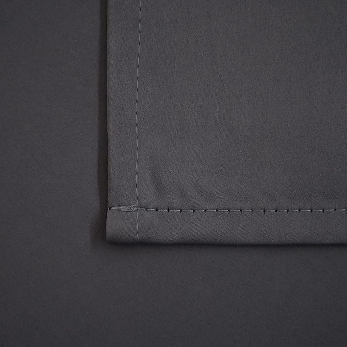 Pickluc Dark Grey Cafe Curtain - Half Window, 36x30 Inches, Rod Pocket, Blackout for Small Windows, 2 Panels