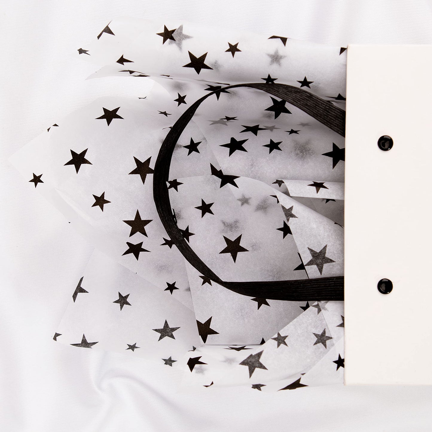 MR FIVE 60 Sheets 20" X 28" White and Black Tissue Paper Bulk,4 Styles Black Tissues Paper for Gift Wrapping,Gift Bags,Birthday,Star Stripes Polka Dots Pattern