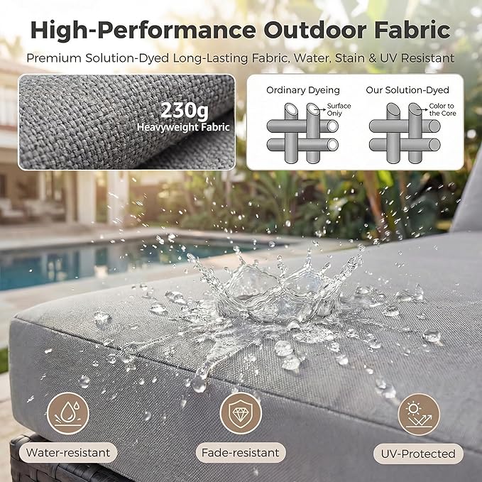 NICESOUL High-End Outdoor Patio Furniture Set with Natural Gas/Propane Firepits, 7 Piece Large Wicker Sectional Couches with Fire Table, 29.3'' High Back Deep Seating Comfy Conversation Sofas, Gray