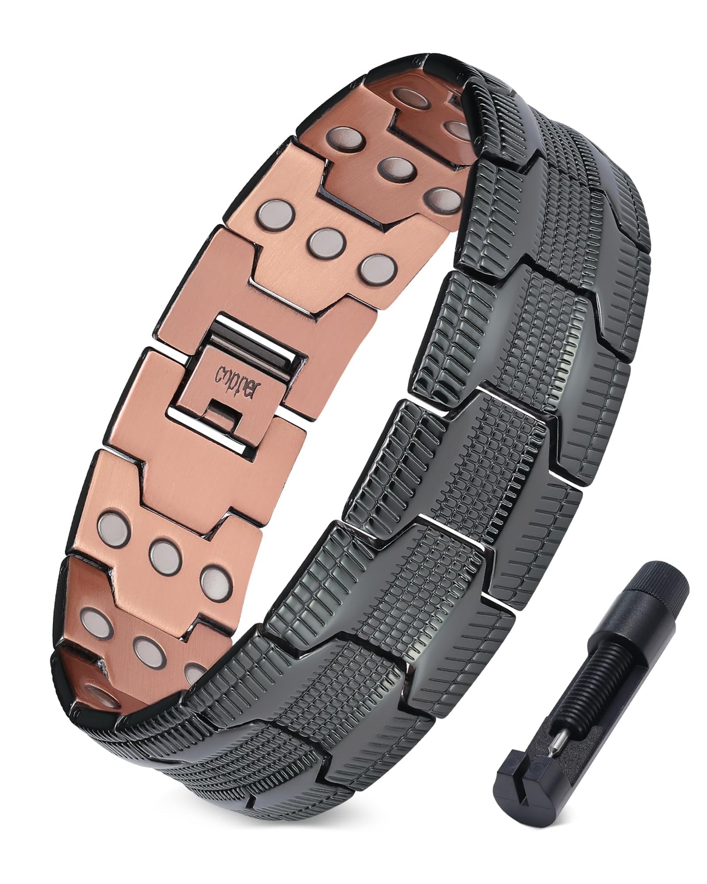 Jecanori Copper Bracelet for Men, 3X Strength Magnetic Bracelets for Men,Ideal Gift