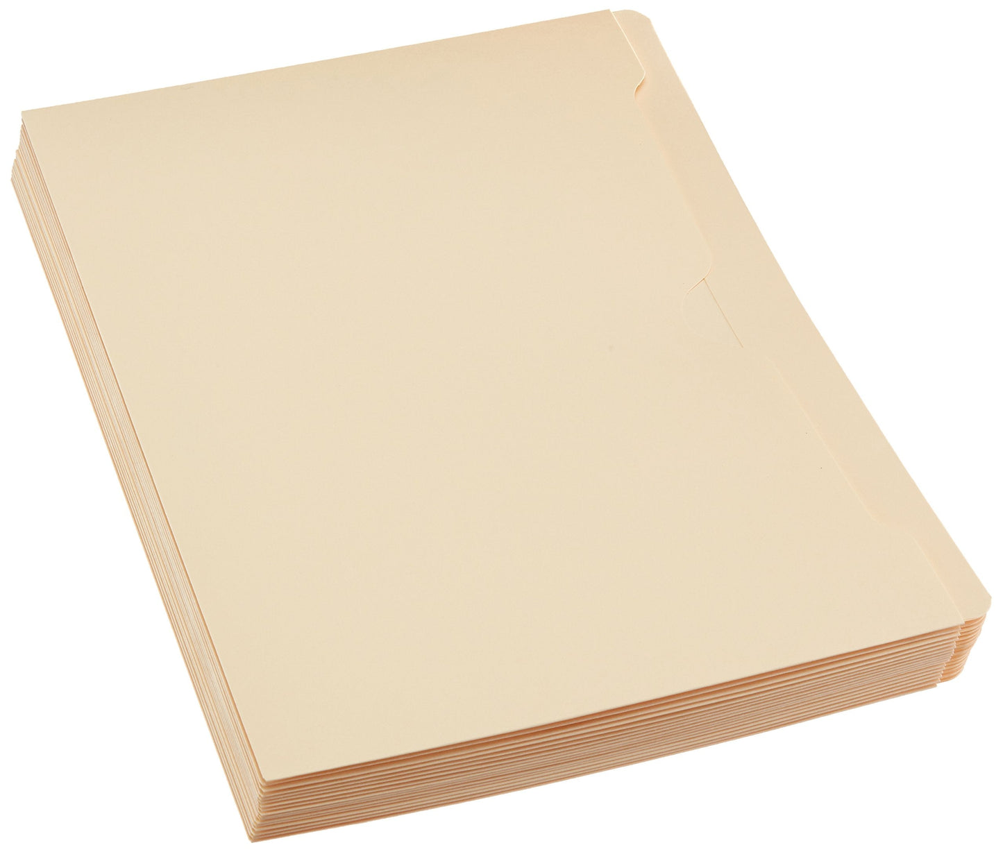 Amazon Basics File Jackets for Organizing Documents, Reinforced Straight-Cut Tab, Flat-No Expansion, Letter Size, Manila, 100-Pack