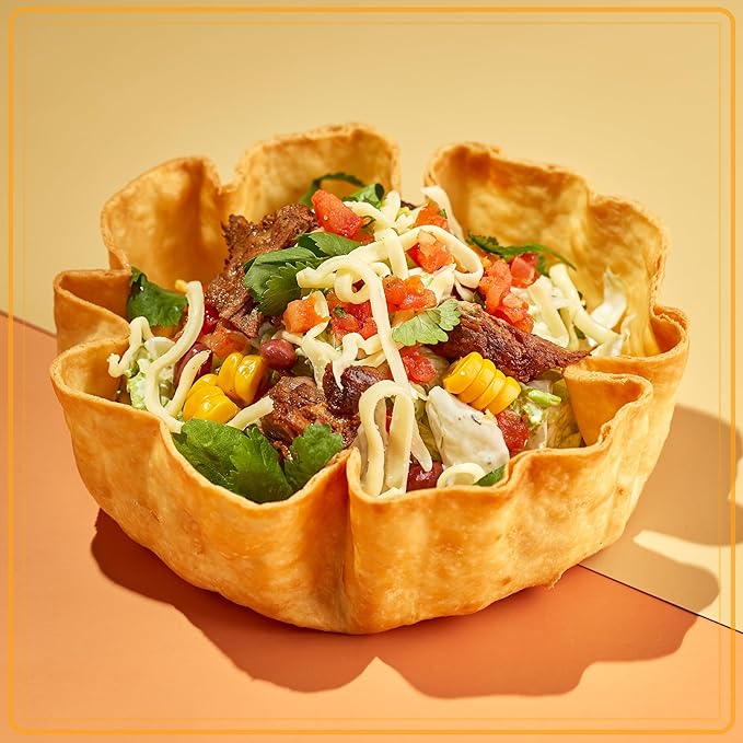 Nostalgia Taco Tuesday Tortilla Bowl Maker For Baked Taco Bowls, Tostadas, Salads, Dips, Appetizers, and Desserts, 8 to 10 Inch Tortillas, Red