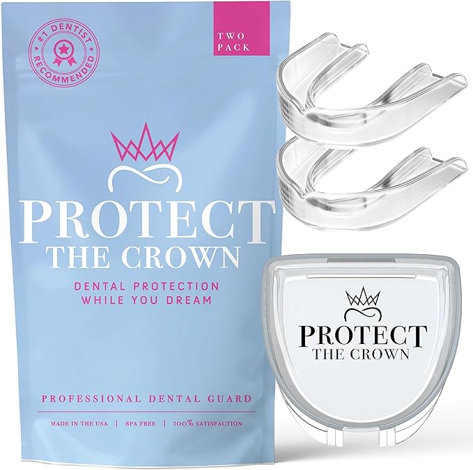 Protect The Crown Night Guard 2 Pack - Mouthguard for Teeth Grinding & Clenching, Professional Mouth Guard for Light and Heavy Grinding (Clear)
