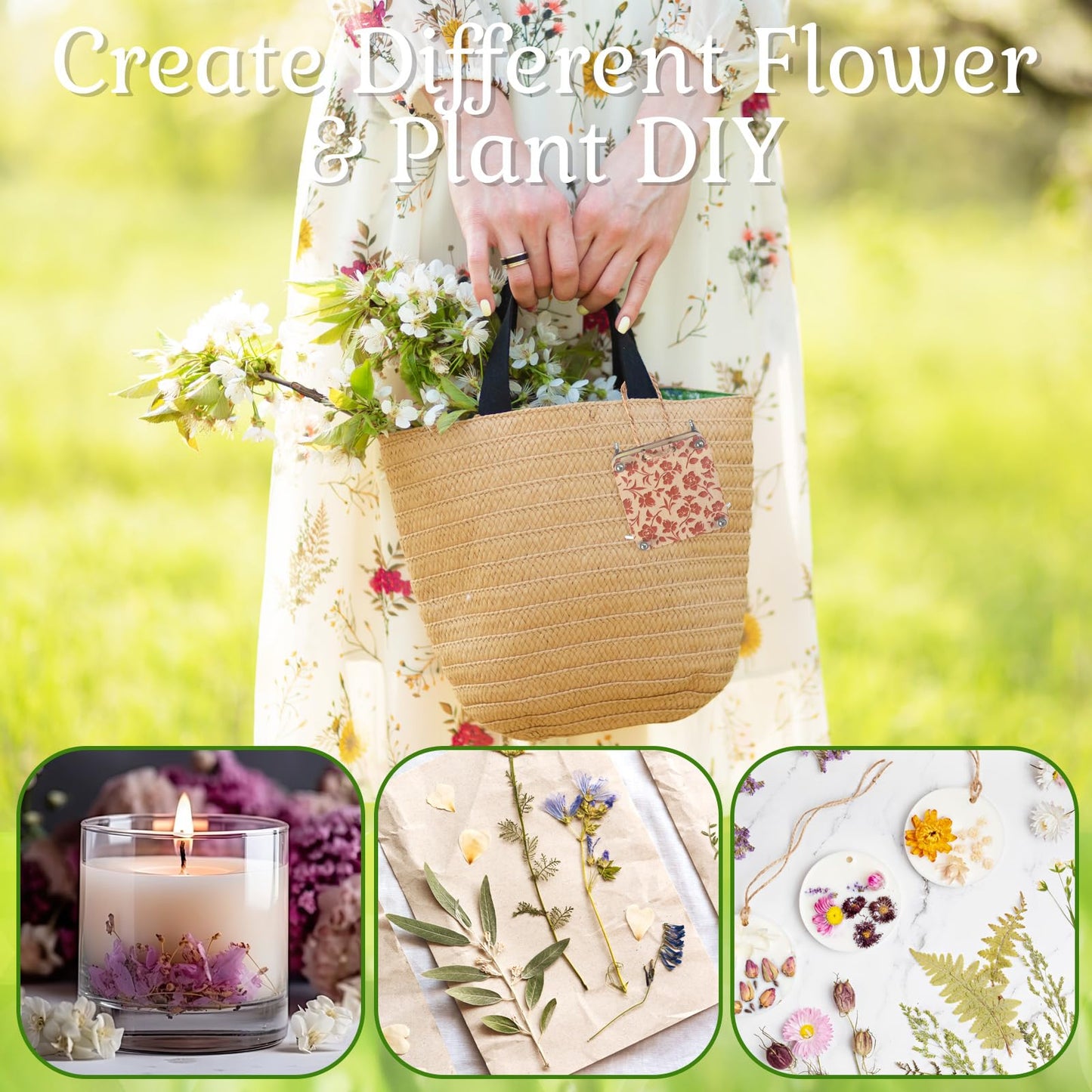 Leriton Micro Flower Press Kit 2.56 x 2.56 Inch Mini Wood Flower Press Kit Pocket Plant Leaf Preservation with 20 Specimen Papers for DIY Arts Crafts Pressing Plants