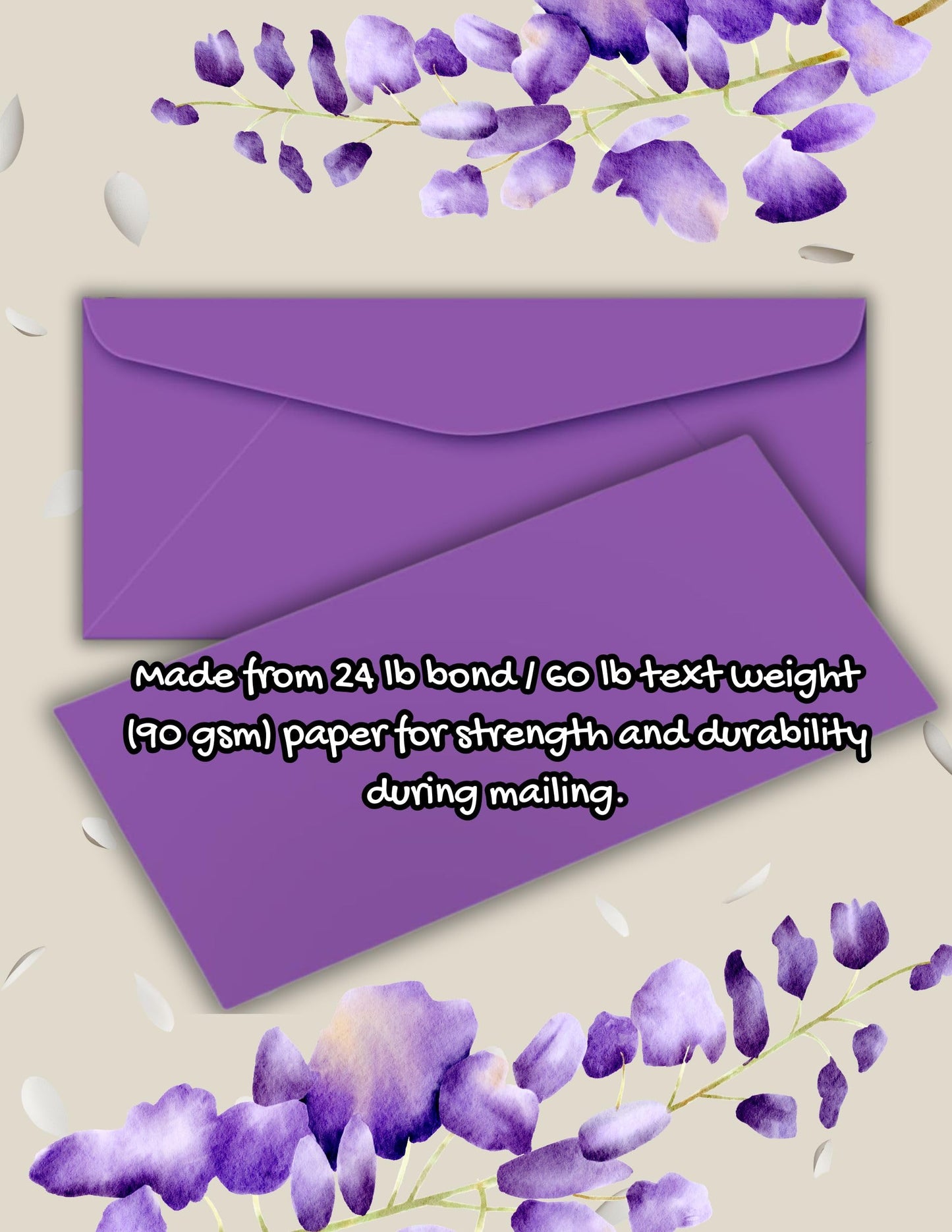Envelopes No. 10 (4 1/8” x 9 1/2") Gummed Sealing, Standard Mailing Envelopes 100 Pcs. Per Pack.