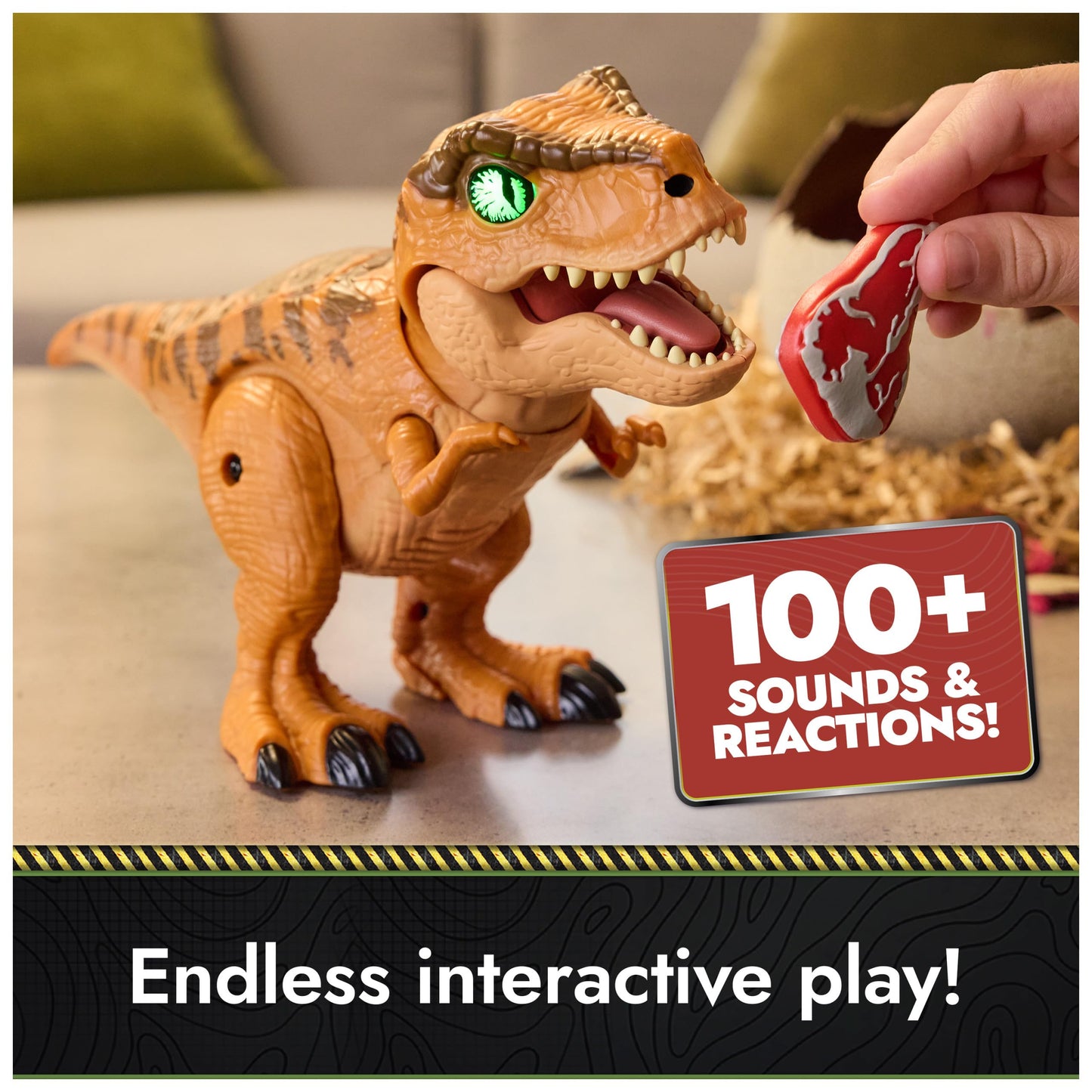 Primal Hatch Jurassic World Interactive Toy Dinosaur & Egg, Hatch & Train Your own Baby Dino with 100+ Sounds & Reactions, Kids Toys for Boys & Girls Aged 5 & Up