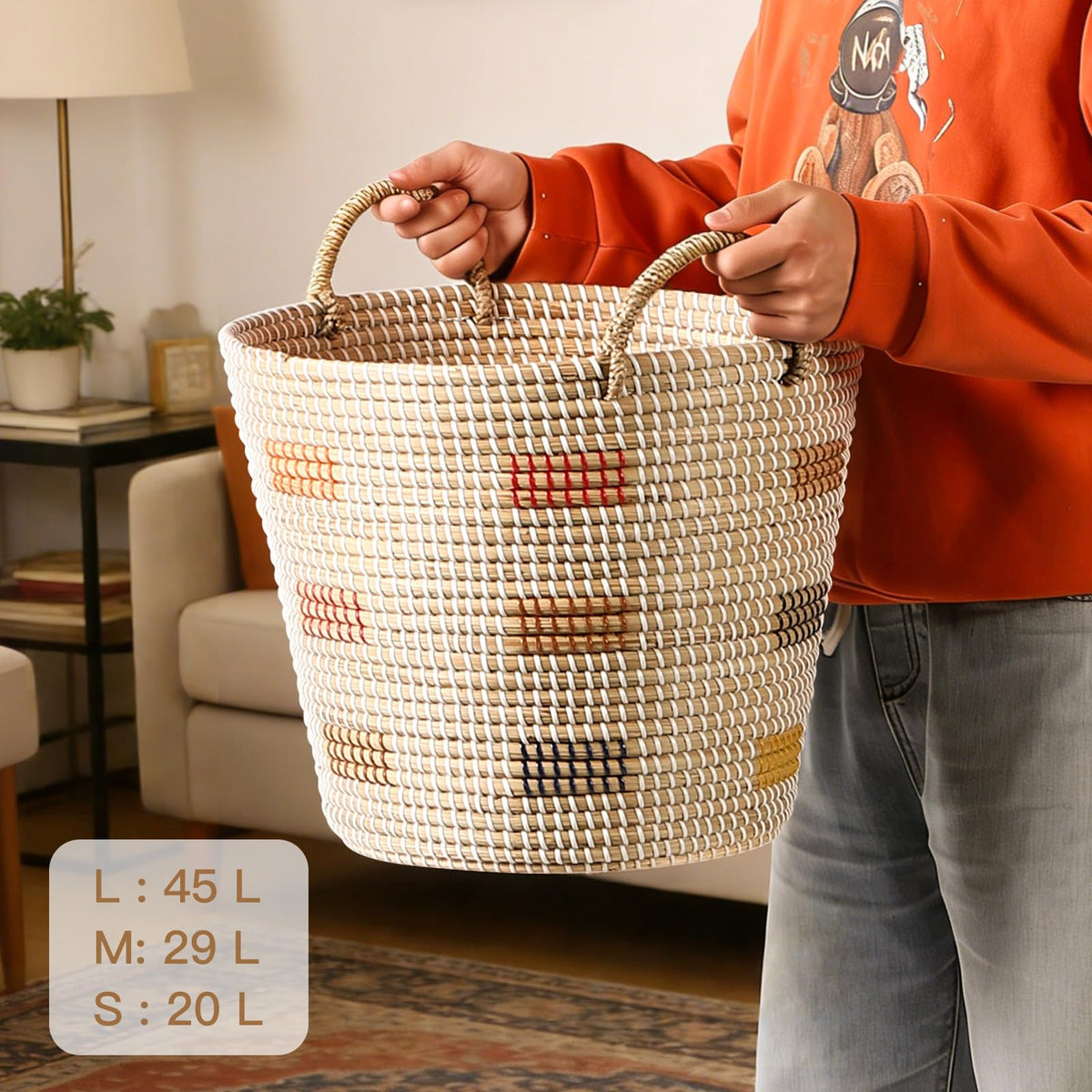Premium Natural Sea Grass Storage Baskets Set of 3