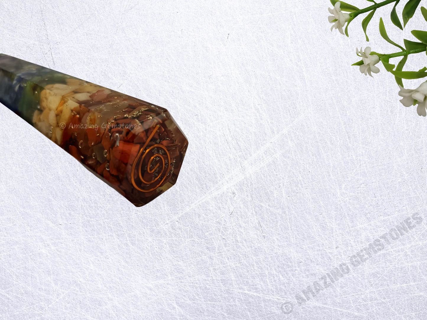 Amazing Gemstone Seven Chakra Crystal Orgone Towers ~ Natural Healing Crystal Point Obelisk for Reiki Healing and Crystal Grid (4.5 to 5 Inch, Pack of 1)