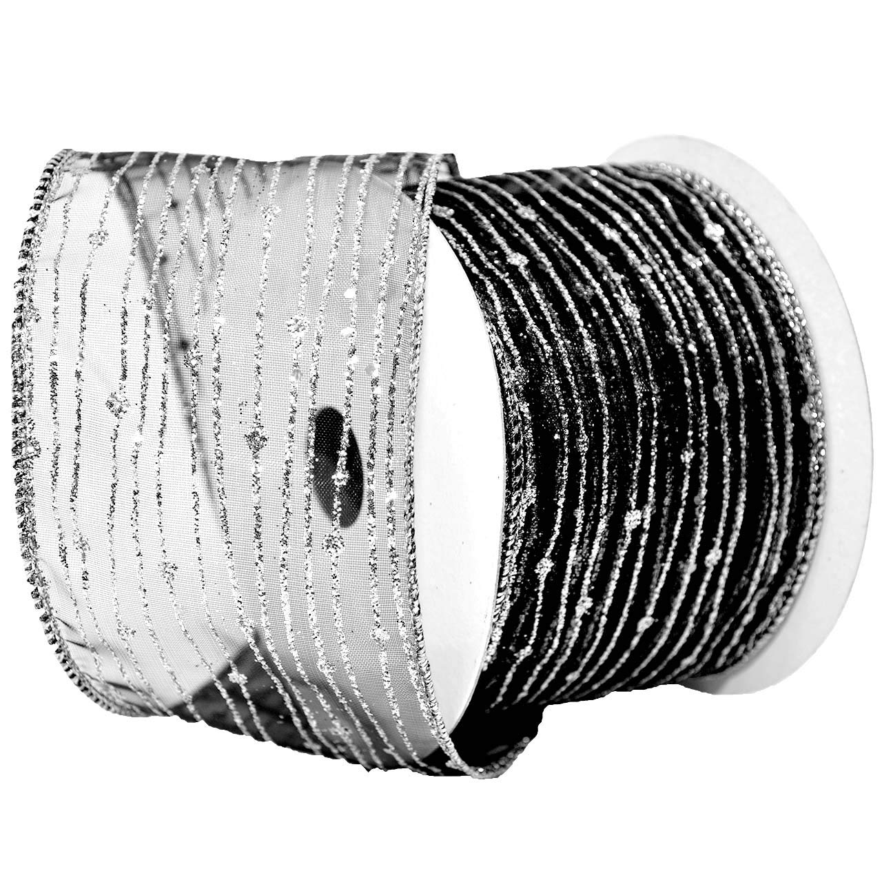 Morex Ribbon Twinkling Ribbon, 1.5" x 10 Yd, Black/Silver
