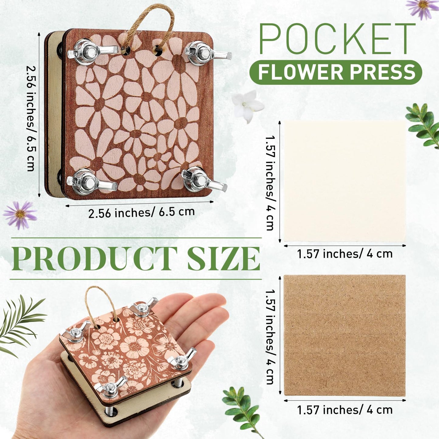 Leriton 4 Set Small Flowers Press Kit Pocket Micro Flower Pressing Mini Plant Preservation Kit for Arts and Crafts Lovers