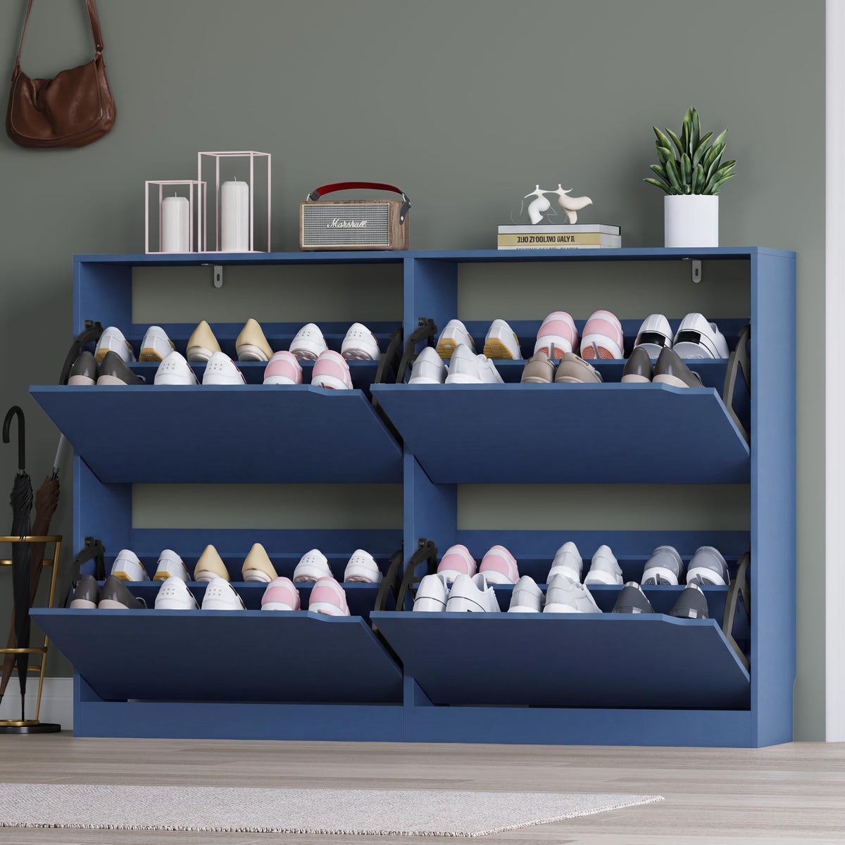 Shoe Cabinet with 4 Flip Drawers