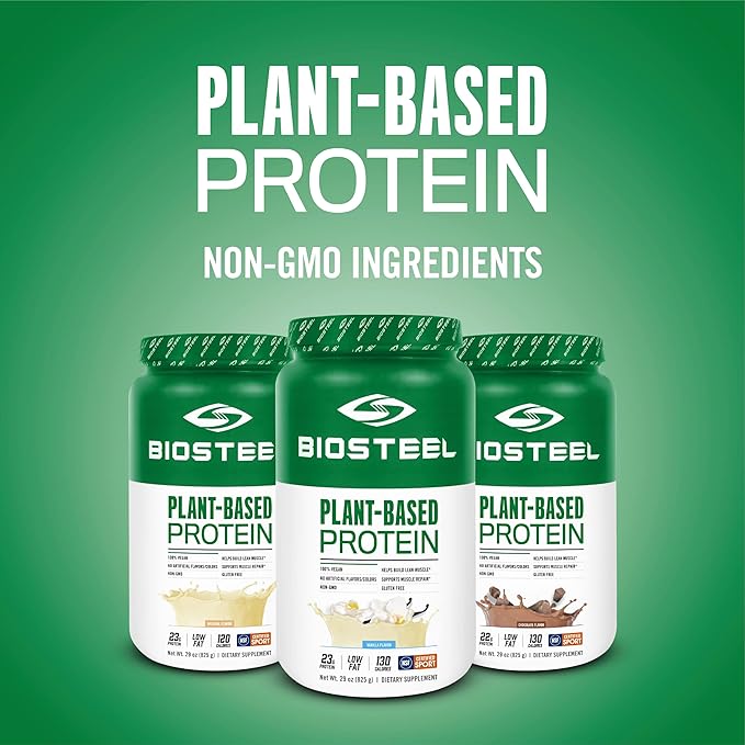 BioSteel Vegan Protein Powder - Vanilla, NSF for Sport, 1.8 lbs, 22g Protein, 25 Servings - Plant Based Protein Powder with Brown Rice, Pea & Pumpkin Seed - Premium Plant Protein Powder