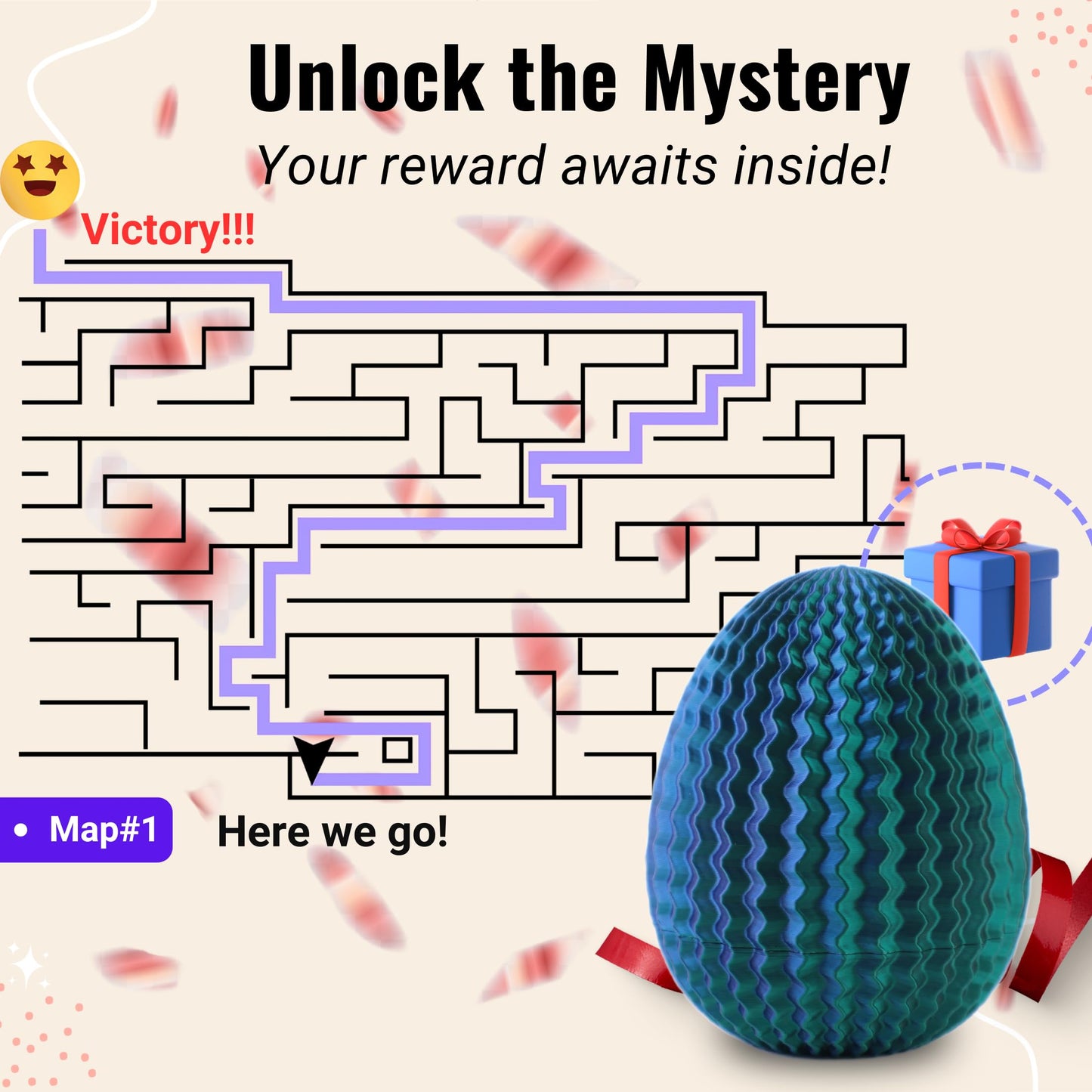 Maze Egg Money Puzzle Gift Box: Available in 4 Unique Internal Designs - Secret Cash Holder & Surprise Gift Container for Easter, Birthday, Wedding - Fun Brain Teaser Toy for Kids & Adults