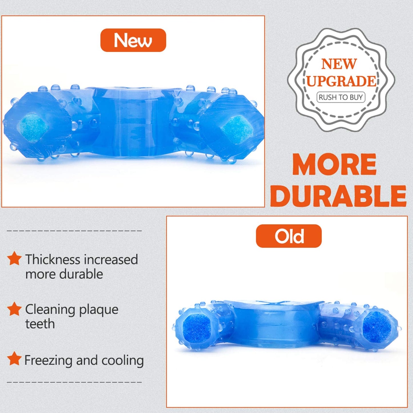 ZNOKA Pet Products Arctic Freeze Fetch Food Cooling Teether Chew Toy (2PCS)