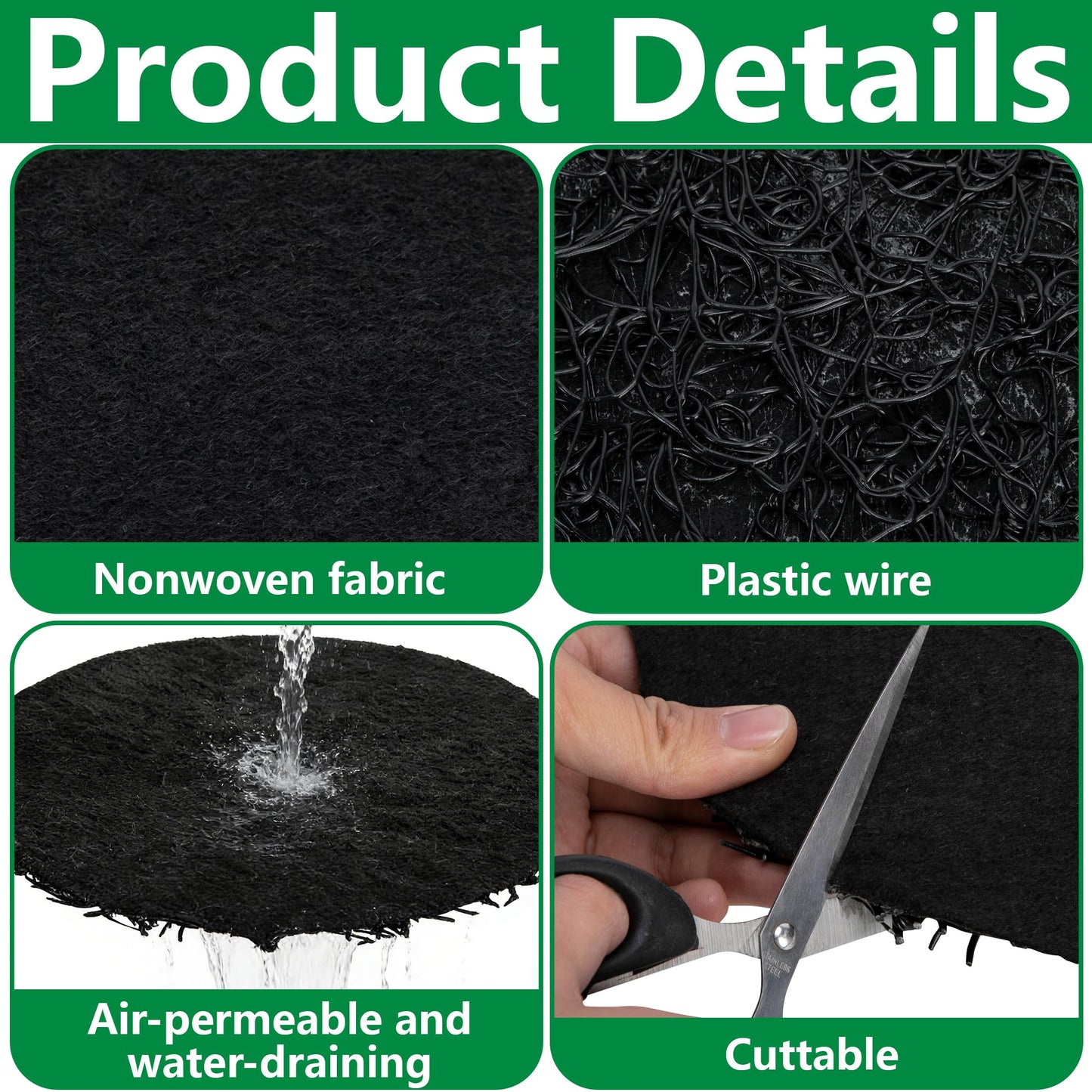 Mizelu 10 Pack Pot Mesh Drainage Discs, 9 Inch Thickened Drainage Hole Insert Pads, Reusable Plant Pot Bottom Mesh Mats for Indoor Outdoor Gardening to Prevent Soil Loss and Keep Root Healthy
