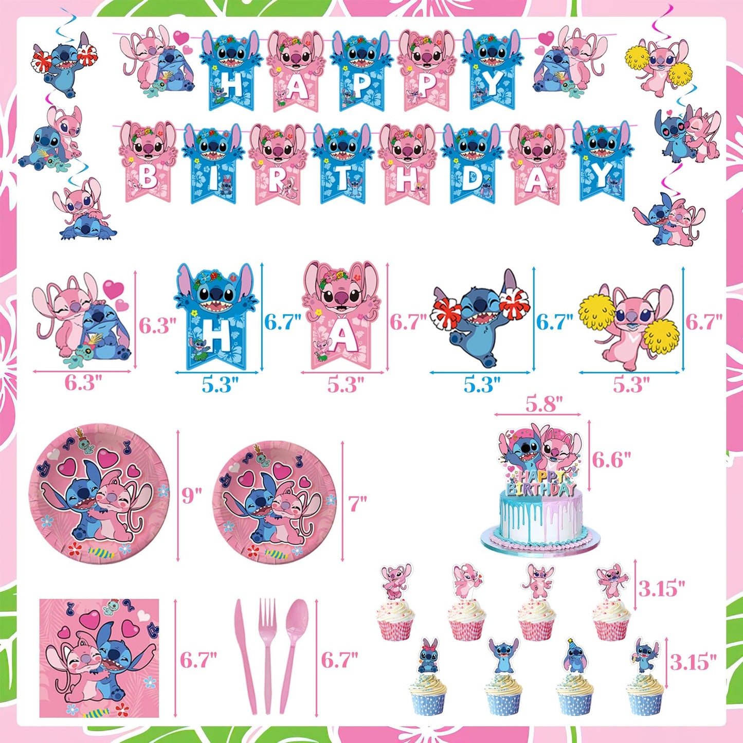 Birthday Party Decorations Kit, Includes Banner Foil Balloons Tablecloth Backdrop Cake Plates Napkins Adult Themed Party Supplies