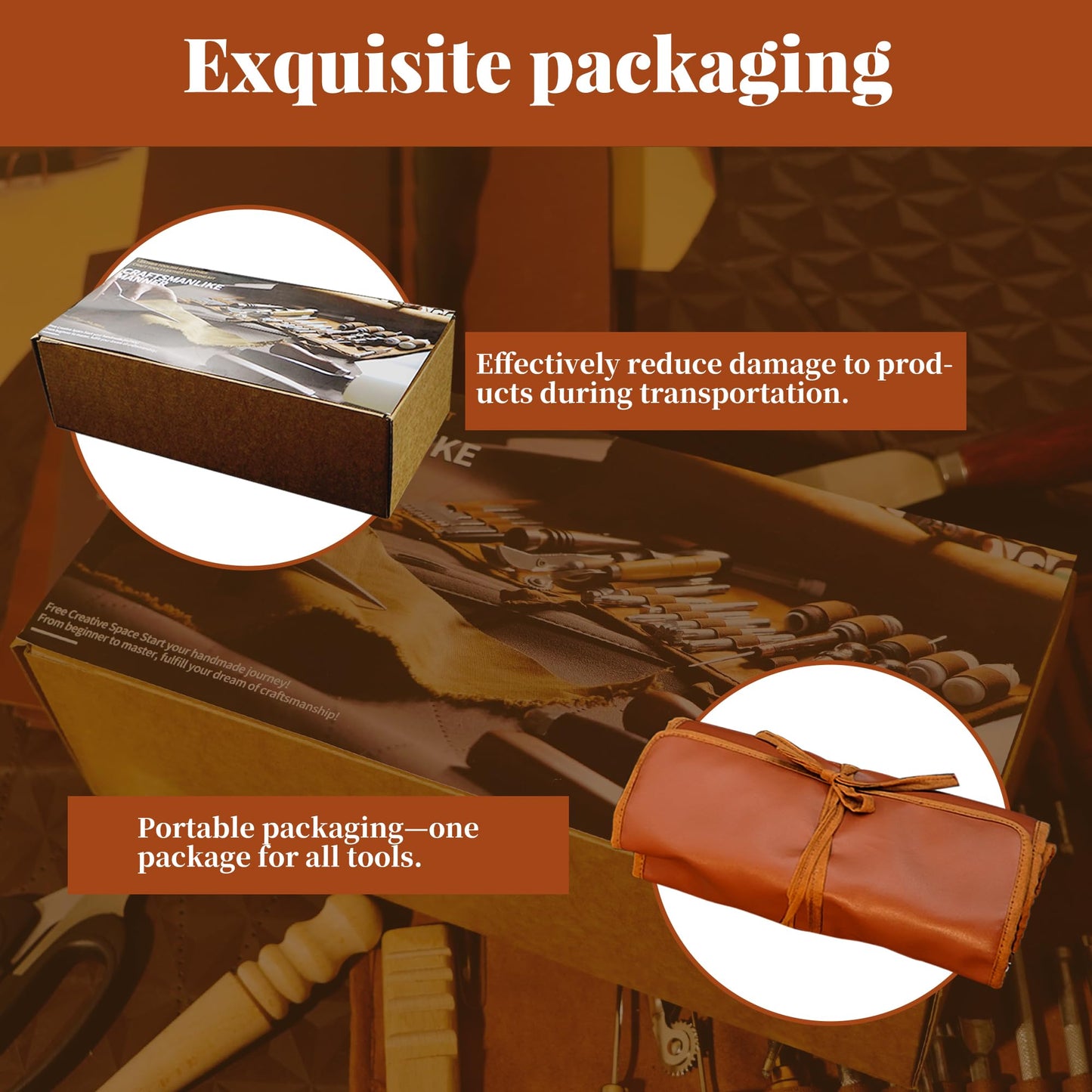FIOQE Leather Tooling & Crafting Kit for Beginners - 72Pcs Leatherworking Tools with Storage Bag for Sewing, Carving, Punching, Cutting and Stamping, DIY Leather Projects