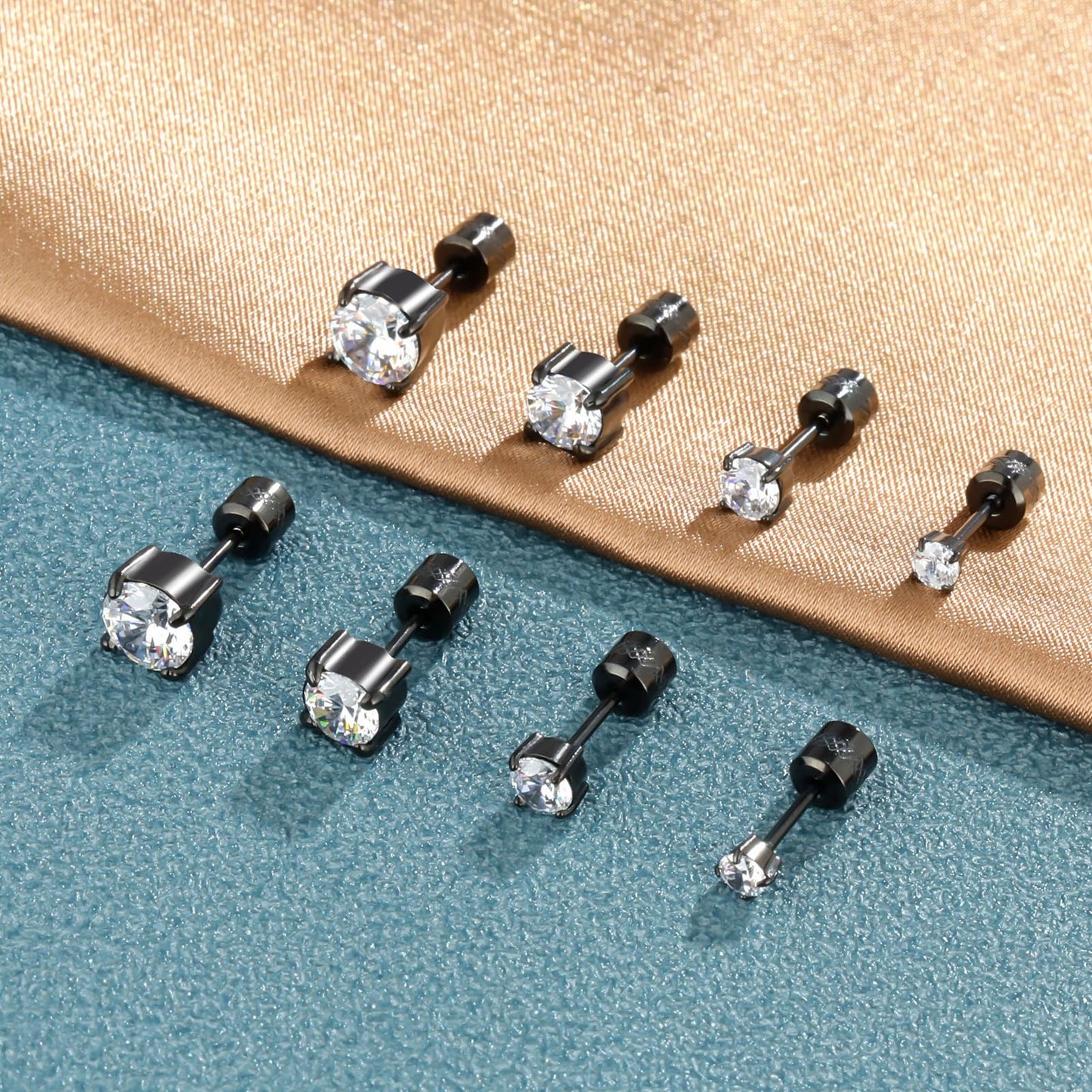 ZQGOFPT 7 Pairs 𝐓𝐢𝐭𝐚𝐧𝐢𝐮𝐦 𝐒𝐜𝐫𝐞𝐰 𝐁𝐚𝐜𝐤 Earrings for Women Men, 𝐒𝐮𝐫𝐠𝐢𝐜𝐚𝐥 Stainless 𝐒𝐭𝐞𝐞𝐥 Hoop Huggie 𝐄𝐚𝐫𝐫𝐢𝐧𝐠𝐬 Rainbow 5A 𝐂𝐮𝐛𝐢𝐜 𝐙𝐢𝐫𝐜𝐨𝐧𝐢𝐚 Stud Earrings Set Multiple Cartilage 𝐏𝐢𝐞𝐫𝐜𝐢𝐧𝐠 Sleeper Jewelry for