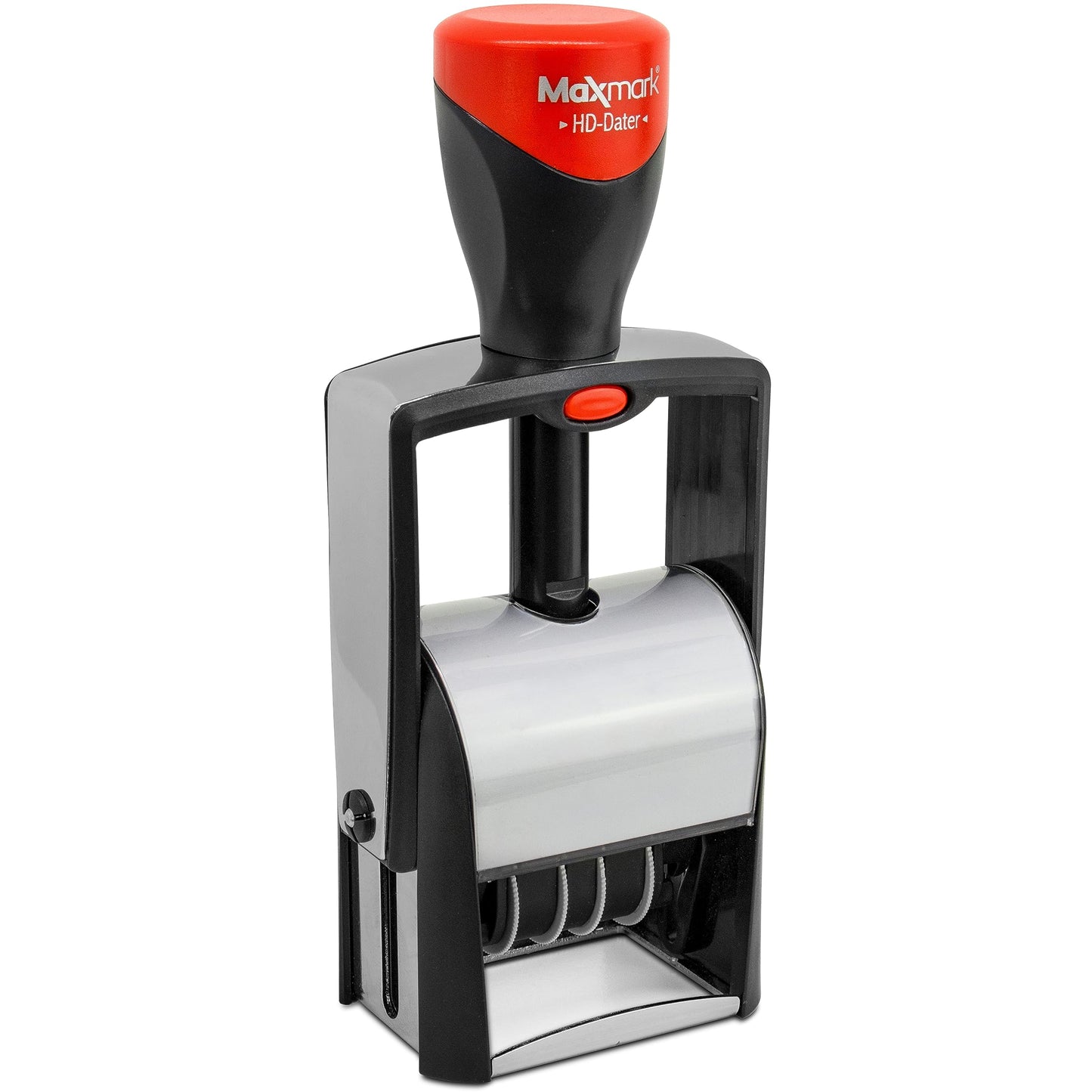 MaxMark Heavy Duty Self Inking Date Stamp with Phrase Paid - 2 Color Blue/Red Ink