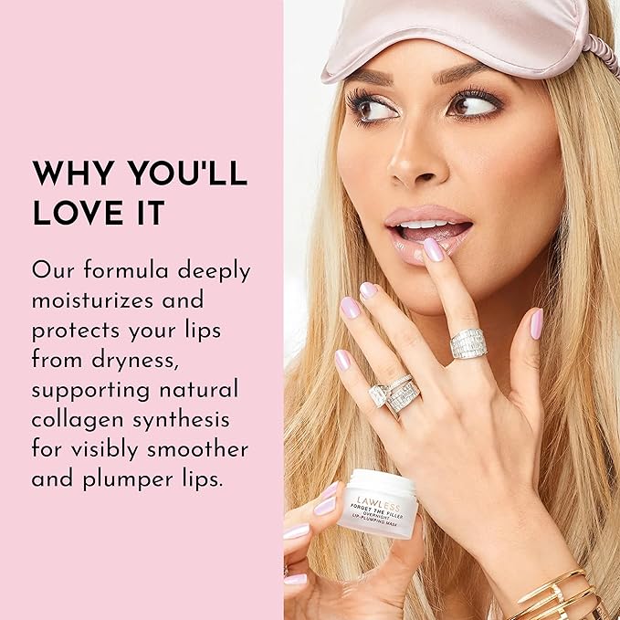 Lawless Women's Forget The Filler Overnight Lip Plumping, Juicy Watermelon, Pink, 0.28 Ounce (Pack of 1)