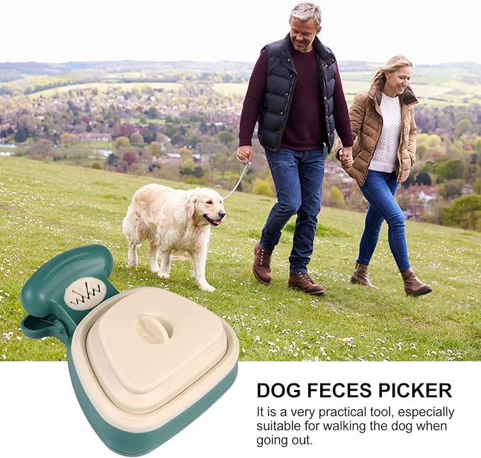 WOONEKY Portable Foldable Dog Poop Picker Outdoor PET Waste Collection Tool Ergonomic Grip Lightweight and Sturdy Design for Easy Cleanup