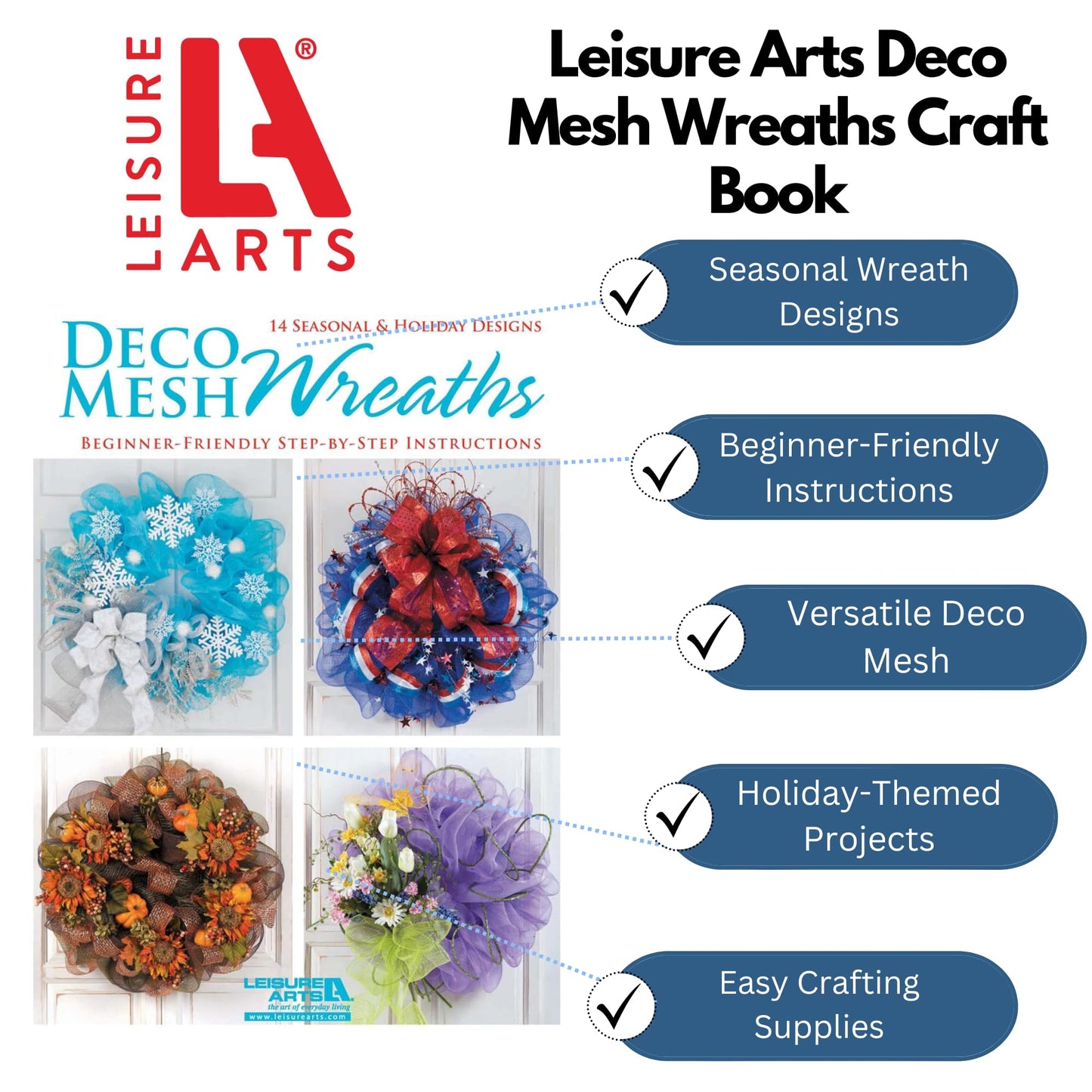Leisure Arts-Deco Mesh Wreaths