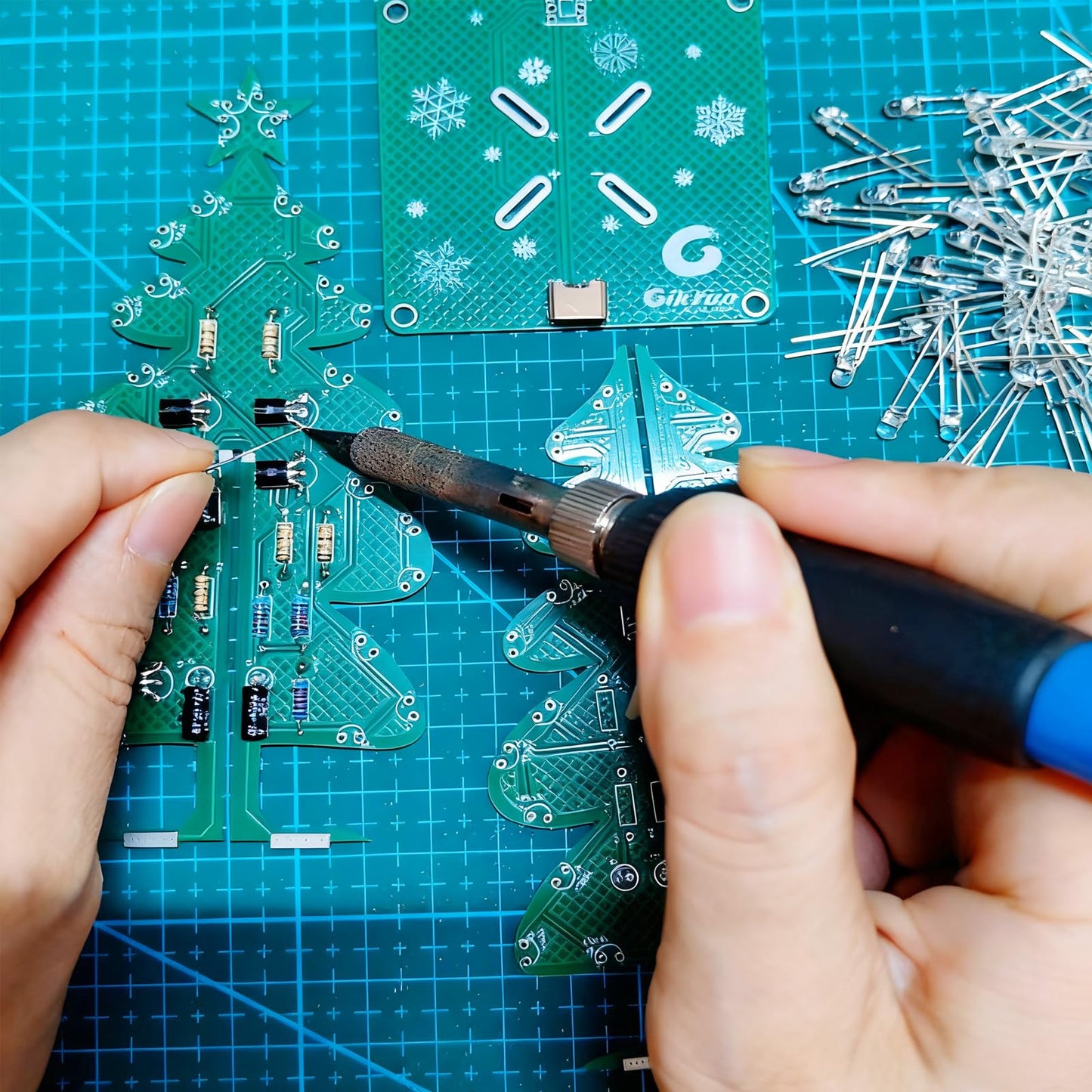 Gikfun Advanced Christmas Tree Soldering Kit DIY STEM Project for Adults Hobbyists Gift GK1033