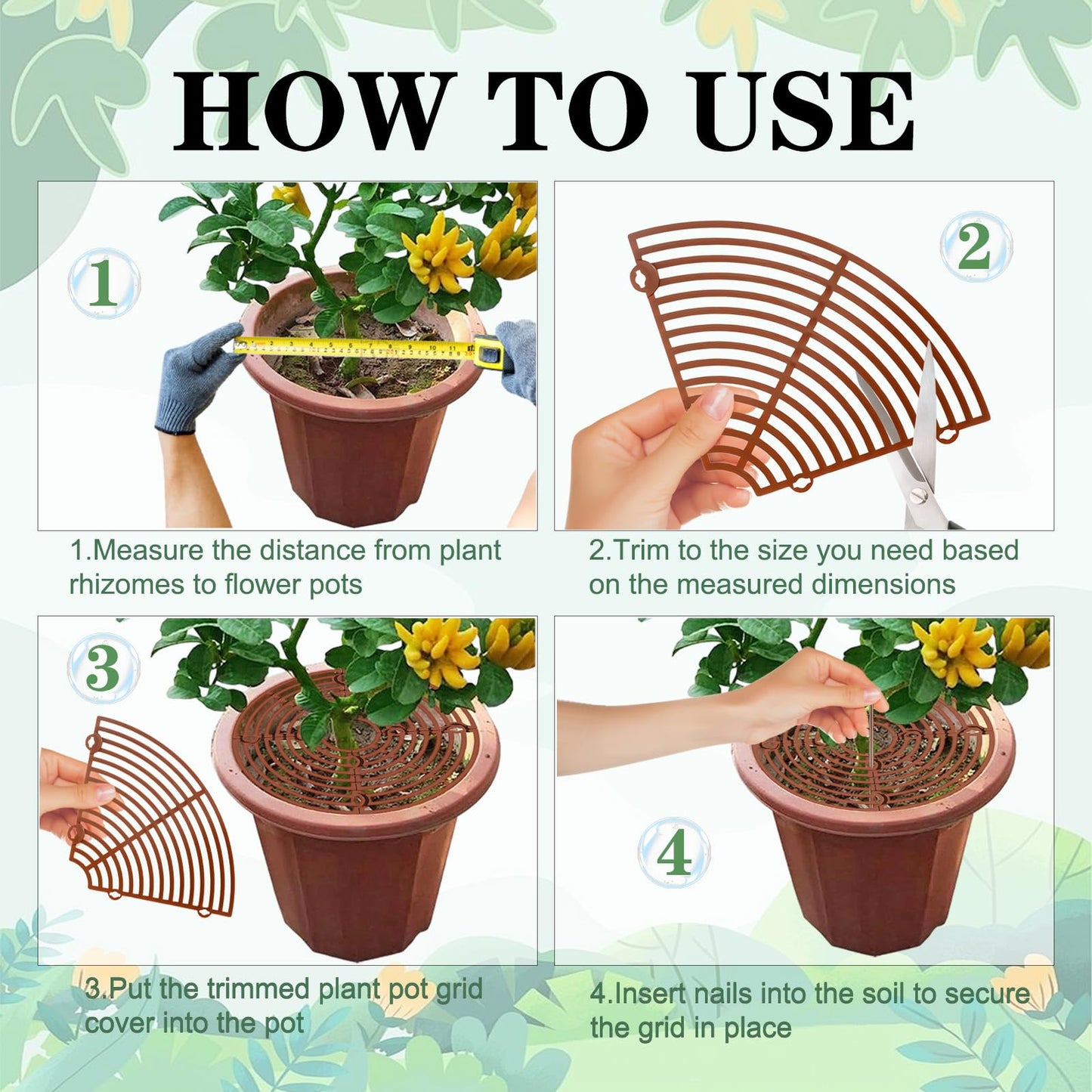 SGYUNQ Plant Pot Grid Soil Protector Covers Cuttable Flower Protector