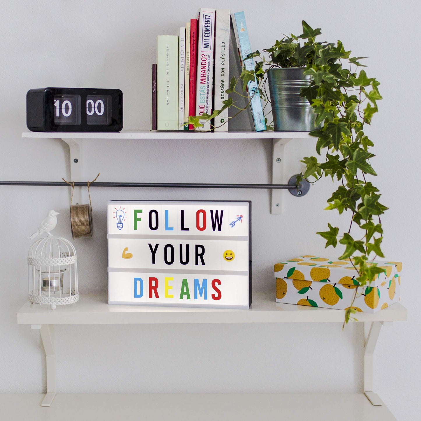 BONNYCO Cinema Light Box with 400 Letters, Symbols, Emojis, 2 Markers and USB. Led Light Box Home Decor, Room Decor. Cinema Led Sign Letters Board, Novelty Gifts Christmas, Birthdays. Marquee Lightbox