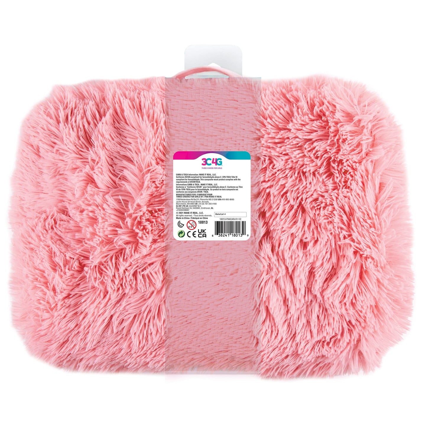 3C4G Pink & Gold Deluxe Fur Lap Desk, Take Tech on The Go, Includes a Media Slot That Perfectly Holds Tablets & Phones, for Ages 6 and up by Make It Real