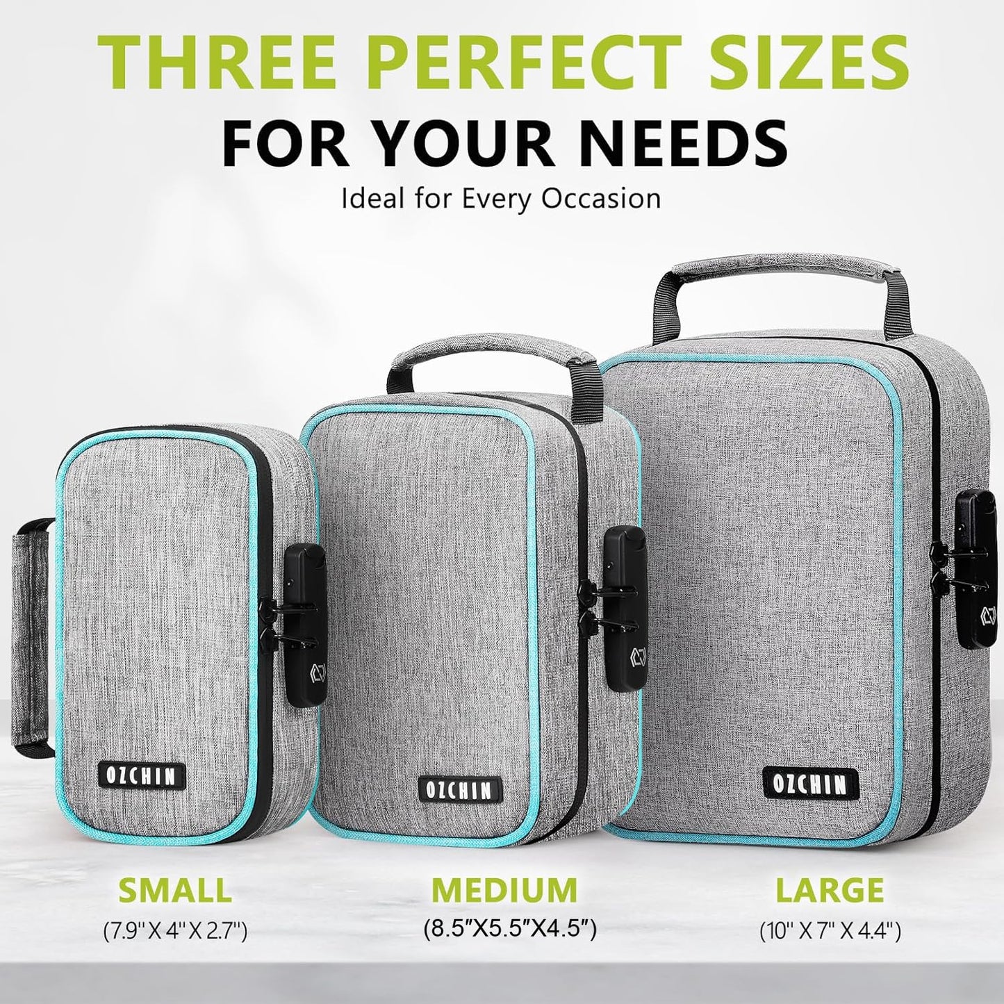 OZCHIN Smell Proof Bag with Combination Lock File Organizer Case Container Medicine Odorless Storage Lock Box Great Gift for Friend