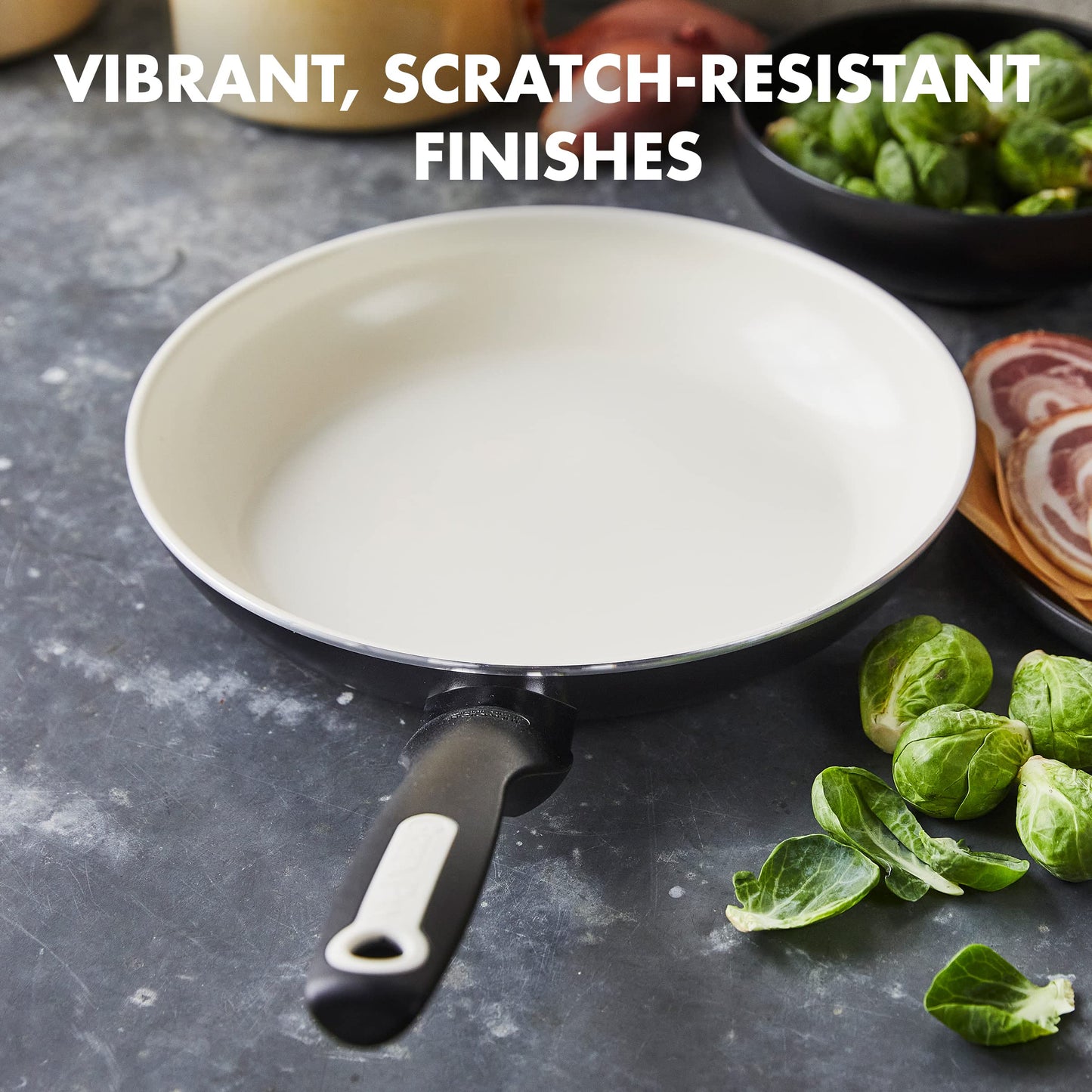 GreenPan Rio Healthy Ceramic Nonstick 10" Frying Pan Skillet, PFAS-Free, Dishwasher Safe, Black