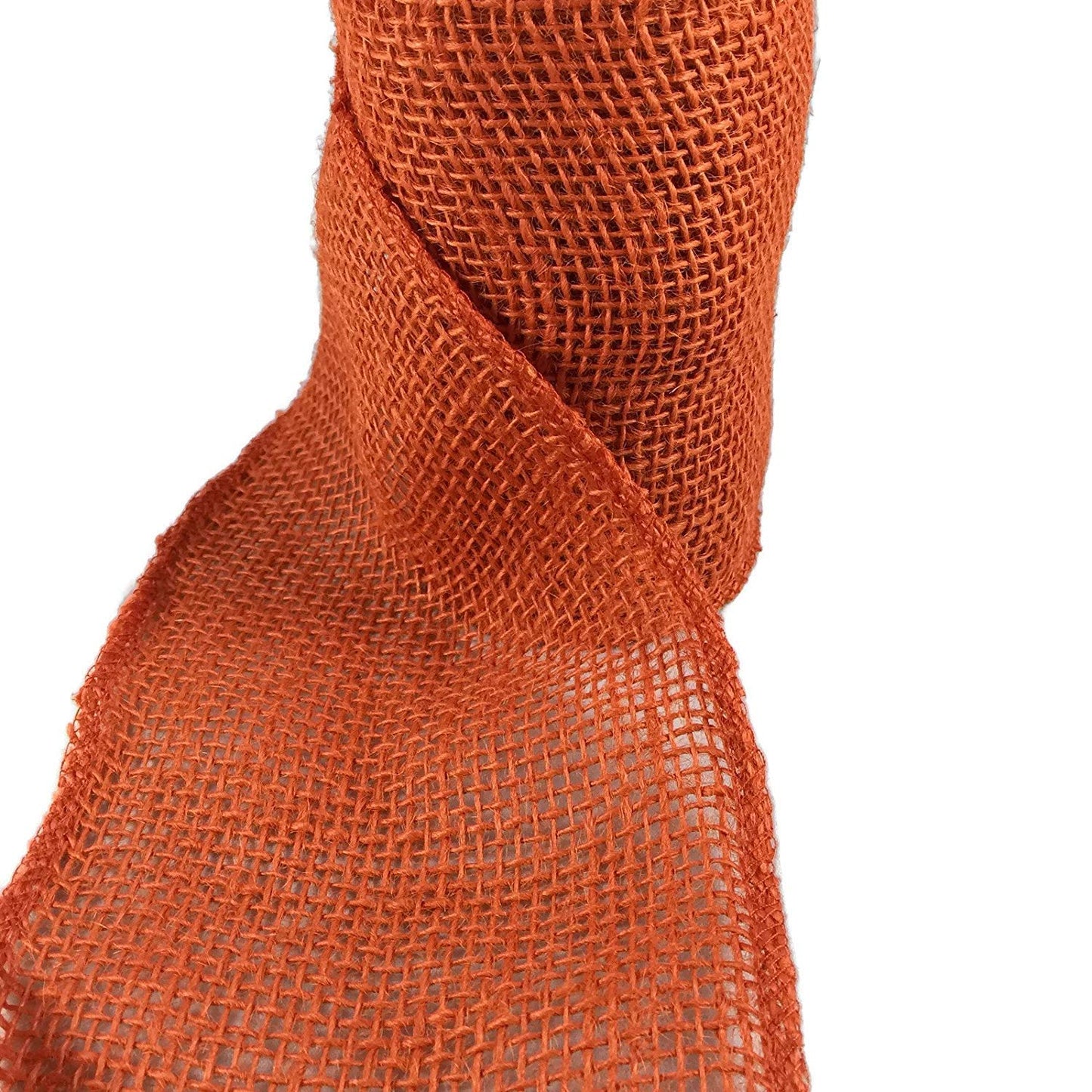 Orange Burlap Craft Ribbon Roll 5.5 in X 15 Ft