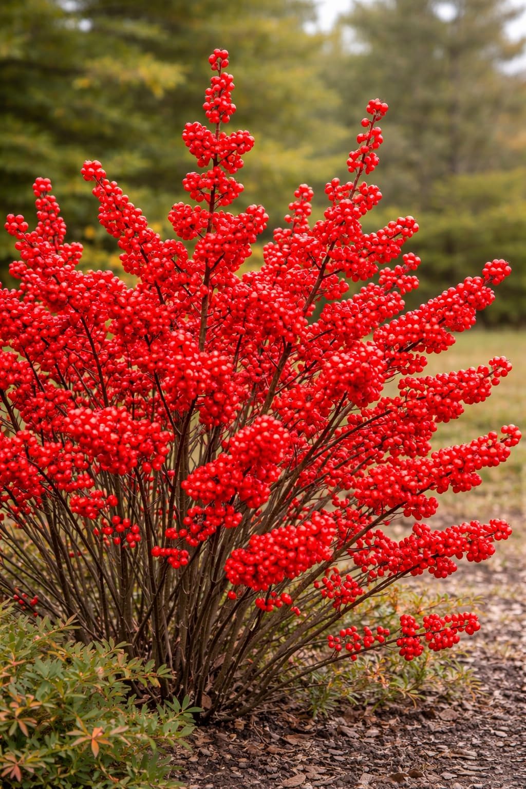 Winterberry Holly (Ilex verticillata) Live Shrubs for Planting | Brilliant Red Winter Berries | Native Deciduous Holly for Landscaping & Wildlife (10 Plants)
