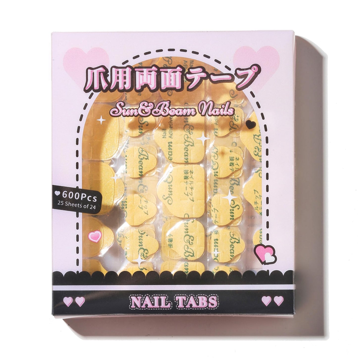 Sun&Beam Nails Adhesive Tabs 25 Sheets for Press On False Nail Tip Gel Glue Double Sided Tape Stickers Waterproof Transparent Strong Sticky (for Foot 25 Sheets)