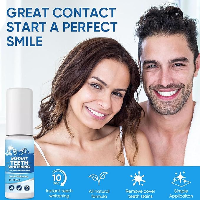 Tooth Paint, Instant Teeth Whitening Paint, Portable Tooth Polish Uptight White, Gentle, Natural, for Regain Confident Smile