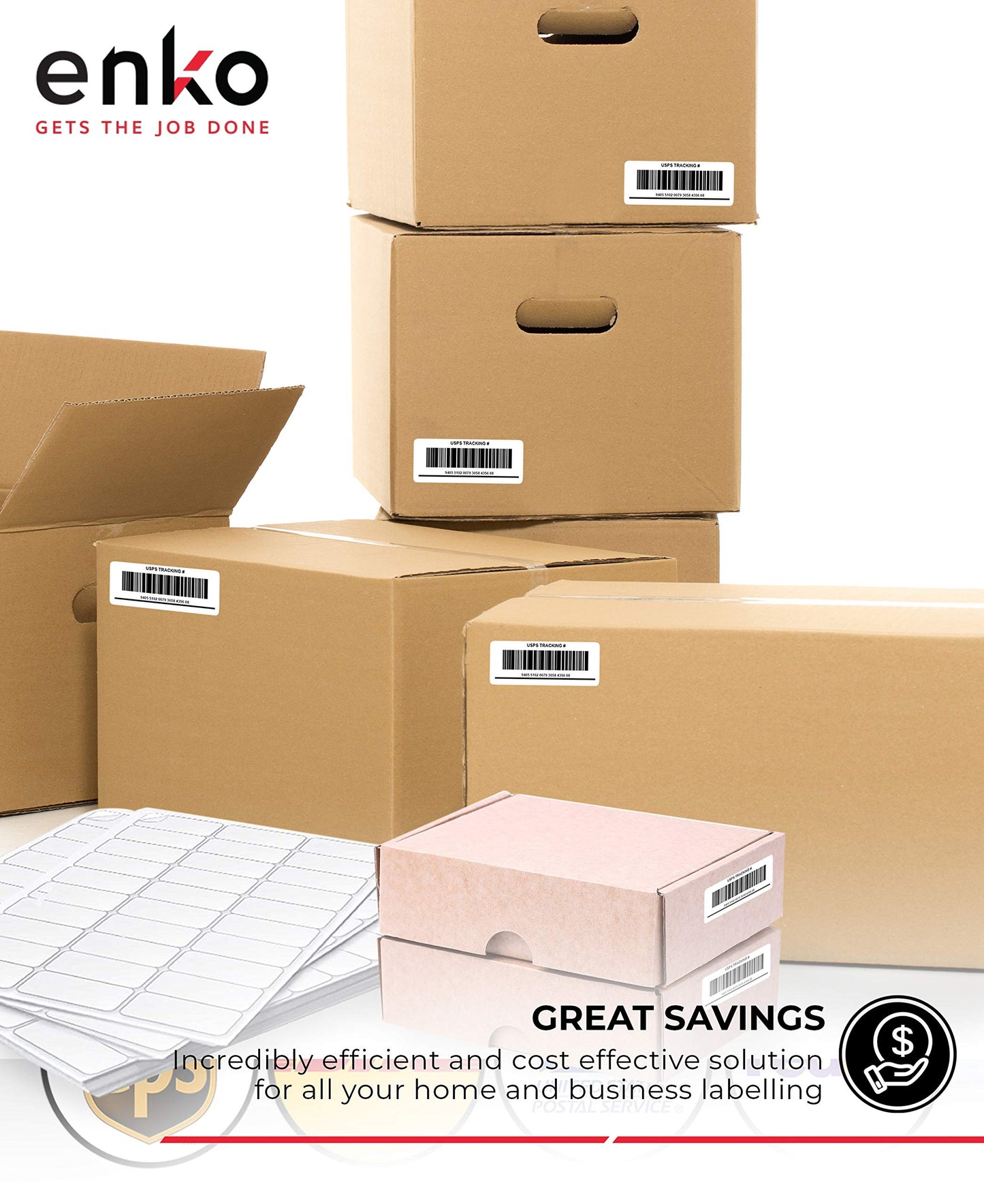 enKo 2 x 4 Inch Label - White Blank - 10 Up Address Mailing Labels for Laser Inkjet Printer (100 Sheets, 1000 Labels)